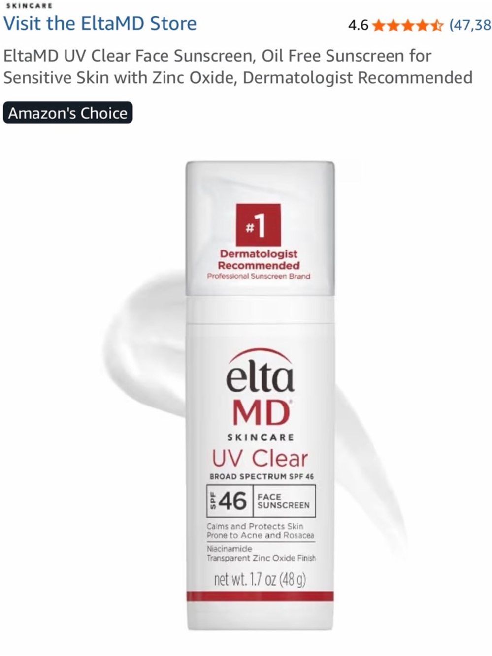 EltaMD UV Clear Face Sunscreen SPF 46